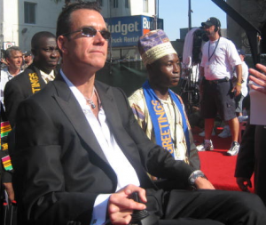 Jim MacLaren and Emmanuel Yeboah on the red carpet at the ESPYs before they received the Arthur Ashe Courage Award in 2005.