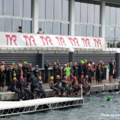 USAT National Age-Group Champions awaiting the swim start