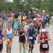 Athletes heading toward the finish