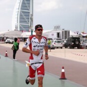 DUBAI, UNITED ARAB EMIRATES – JANUARY 29: Jan Frodeno of Germany races en route to winning the Men's IRONMAN 70.3 Dubai on January 29, 2016 in Dubai, United Arab Emirates. (Photo by Warren Little/Getty Images for Ironman)