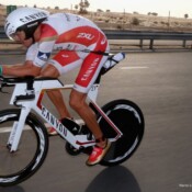 DUBAI, UNITED ARAB EMIRATES – JANUARY 29: Jan Frodeno of Germany races en route to winning the Men's IRONMAN 70.3 Dubai on January 29, 2016 in Dubai, United Arab Emirates. (Photo by Warren Little/Getty Images for Ironman)