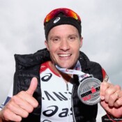 DUBAI, UNITED ARAB EMIRATES – JANUARY 29: Jan Frodeno of Germany poses with his medal after winning the Men's IRONMAN 70.3 Dubai on January 29, 2016 in Dubai, United Arab Emirates. (Photo by Warren Little/Getty Images for Ironman)