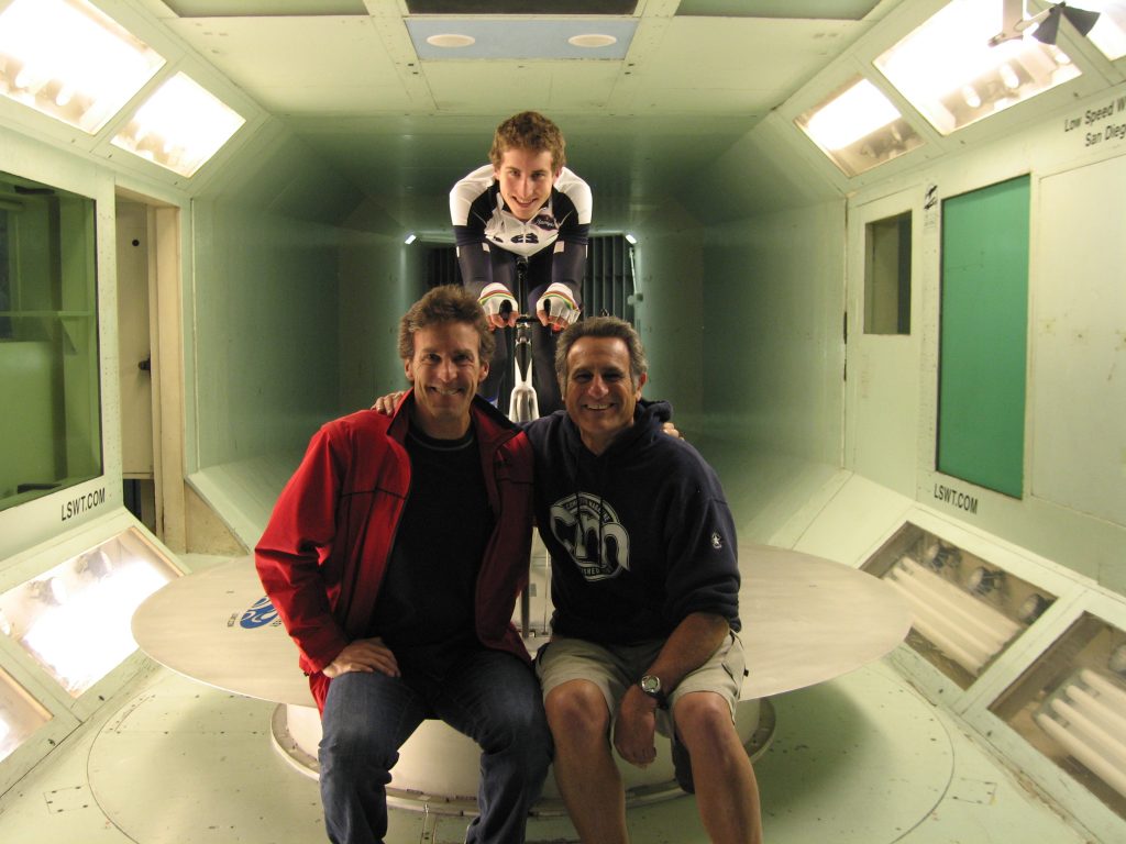 Davis Phinney and Taylor Phinney at the San Diego Wind Tunnel, January 2008